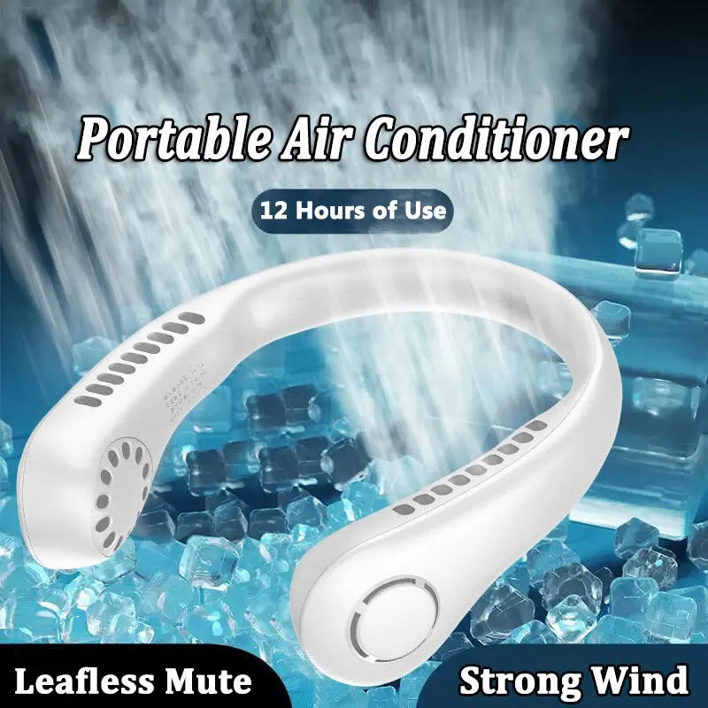 Premium Portable Neck Fan – Bladeless Rechargeable Hands-Free Cooling Fan