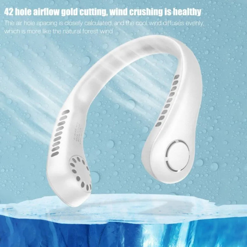 Premium Portable Neck Fan – Bladeless Rechargeable Hands-Free Cooling Fan