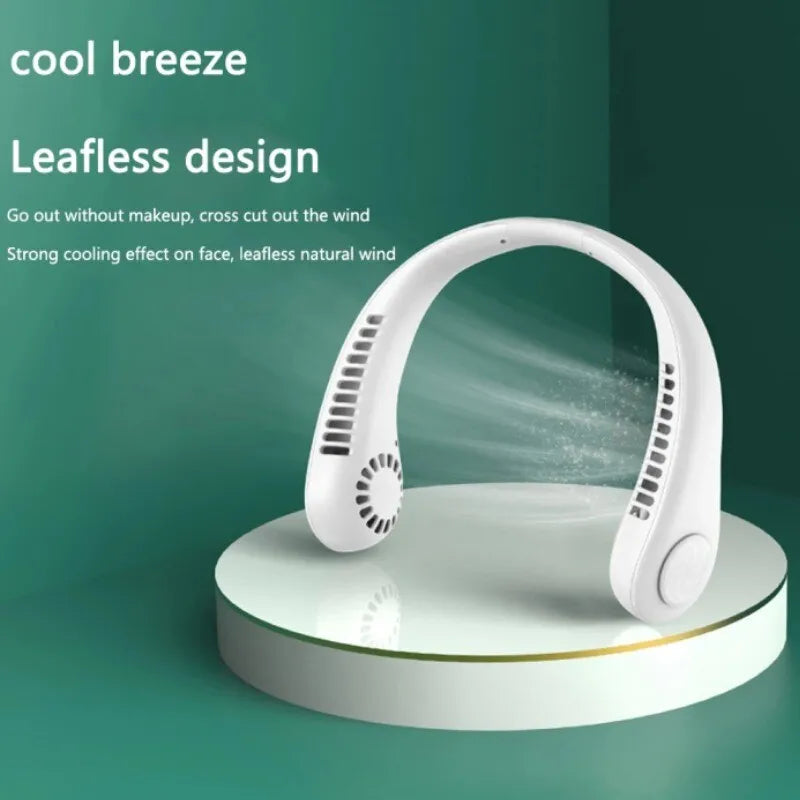 Premium Portable Neck Fan – Bladeless Rechargeable Hands-Free Cooling Fan