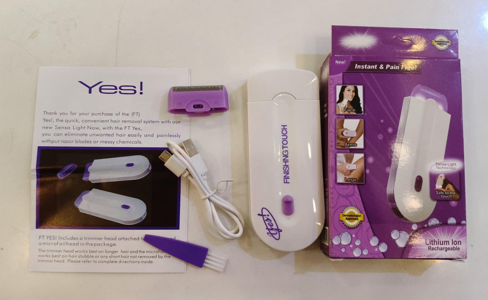Instant & Painless Hair Remover – Rechargeable Electric Trimmer for Women