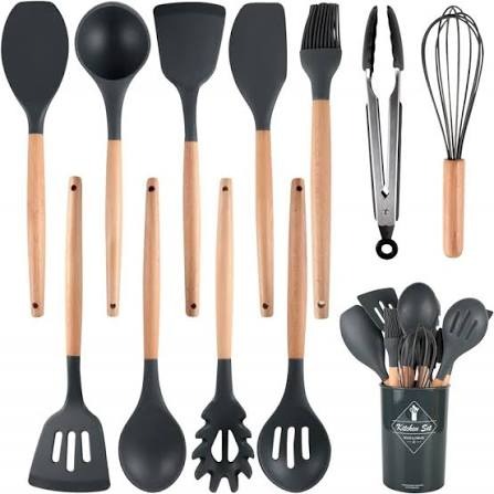 12-Piece Silicone Kitchen Utensil Set | Heat Resistant Cooking Tools Pakistan