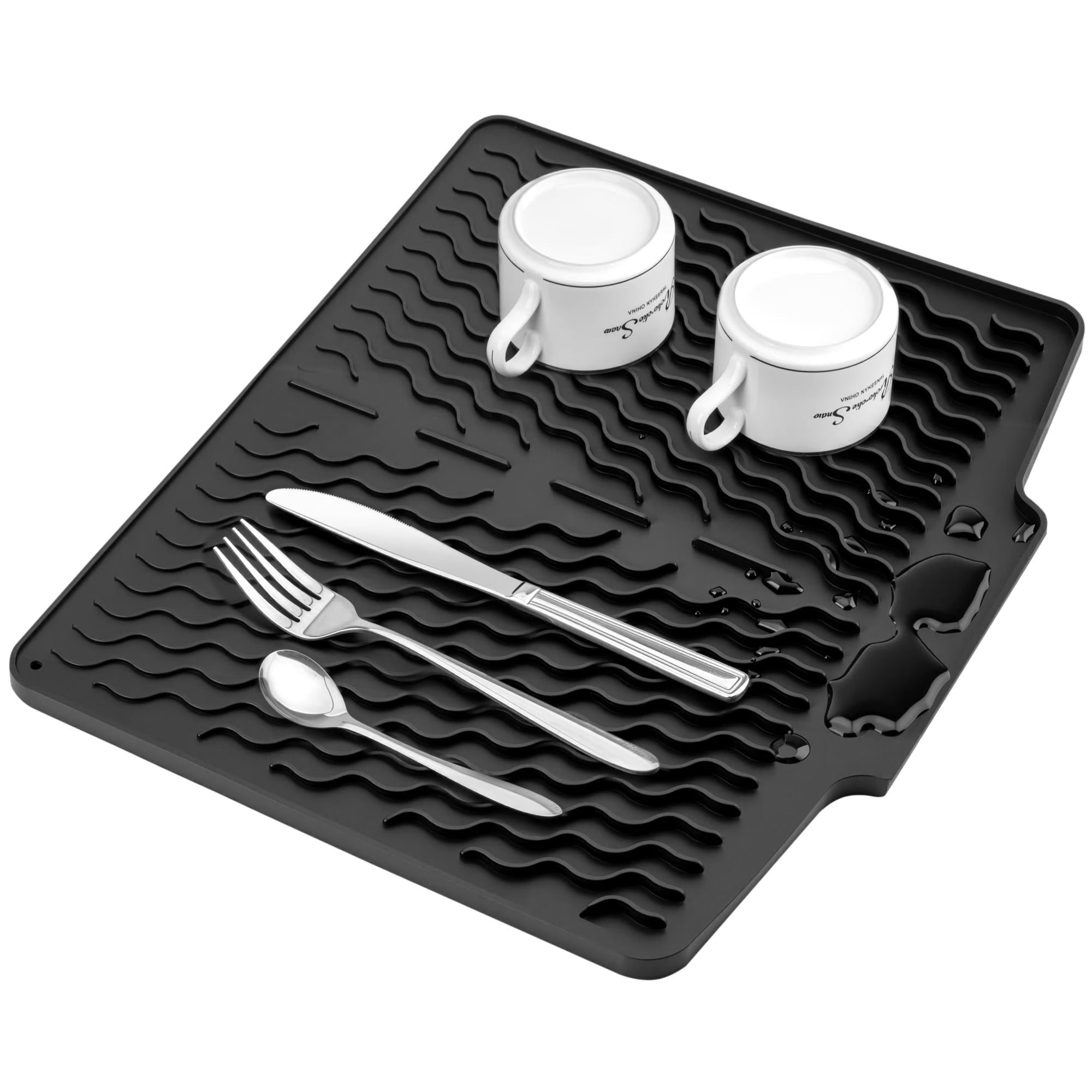 Foldable Silicone Dish Drying Mat with Drainage Design
