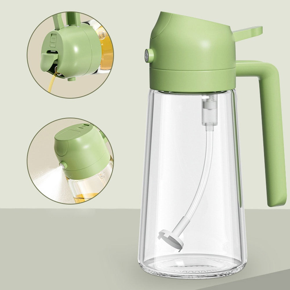 2-in-1 Oil Sprayer & Oil Dispenser Bottle | Glass Cooking Oil Spray Bottle for Kitchen