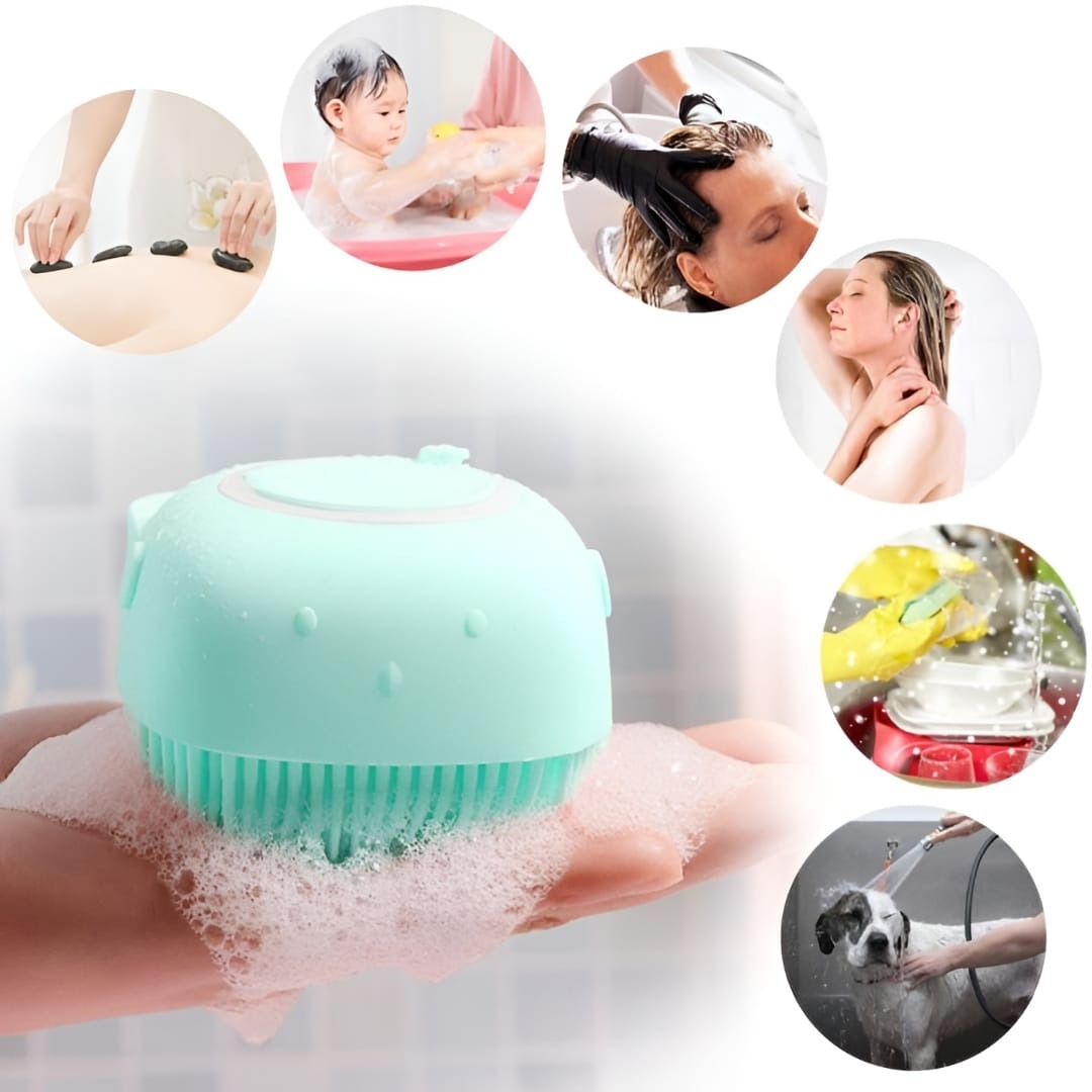 2-in-1 Silicone Body Scrubber & Exfoliating Bath Belt Set | Soft Massage Shower Brush