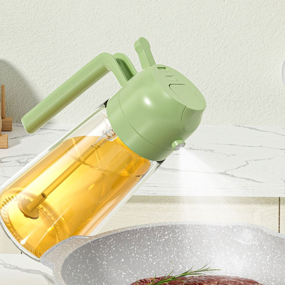 2-in-1 Oil Sprayer & Oil Dispenser Bottle | Glass Cooking Oil Spray Bottle for Kitchen