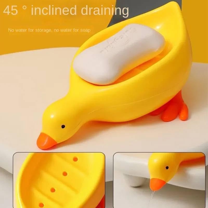 1 Pc Duck Soap Holder, Cute Soap Drying Rack, Kitchen Bathroom Shelf Floor Type Soap Holder, Portable Countertop Soap Organizer,