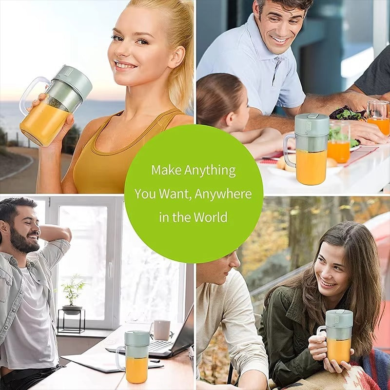 Professional Mini Juicer | USB Rechargeable Portable Blender & Smoothie Maker | Stainless Steel Fruit Extractor with Straw