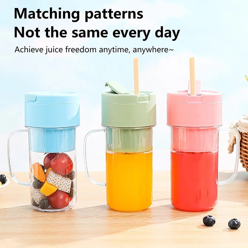 Mason Portable Mini juicer Blender With Straw Cup | Juicer Portable Outdoor Juicing Cup | Home Mini Cordless Juicer (Random Color)
