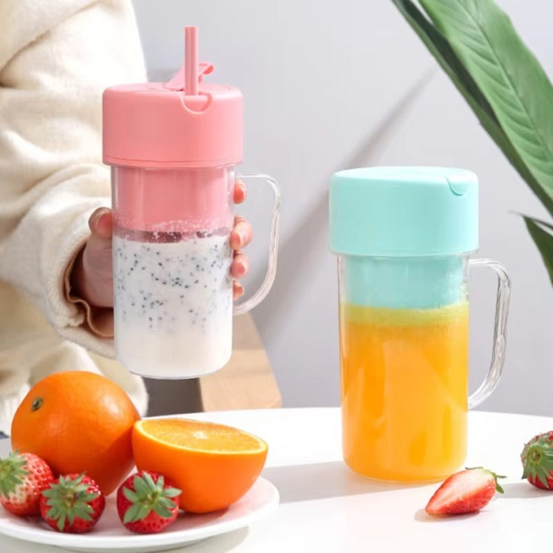 Professional Mini Juicer | USB Rechargeable Portable Blender & Smoothie Maker | Stainless Steel Fruit Extractor with Straw