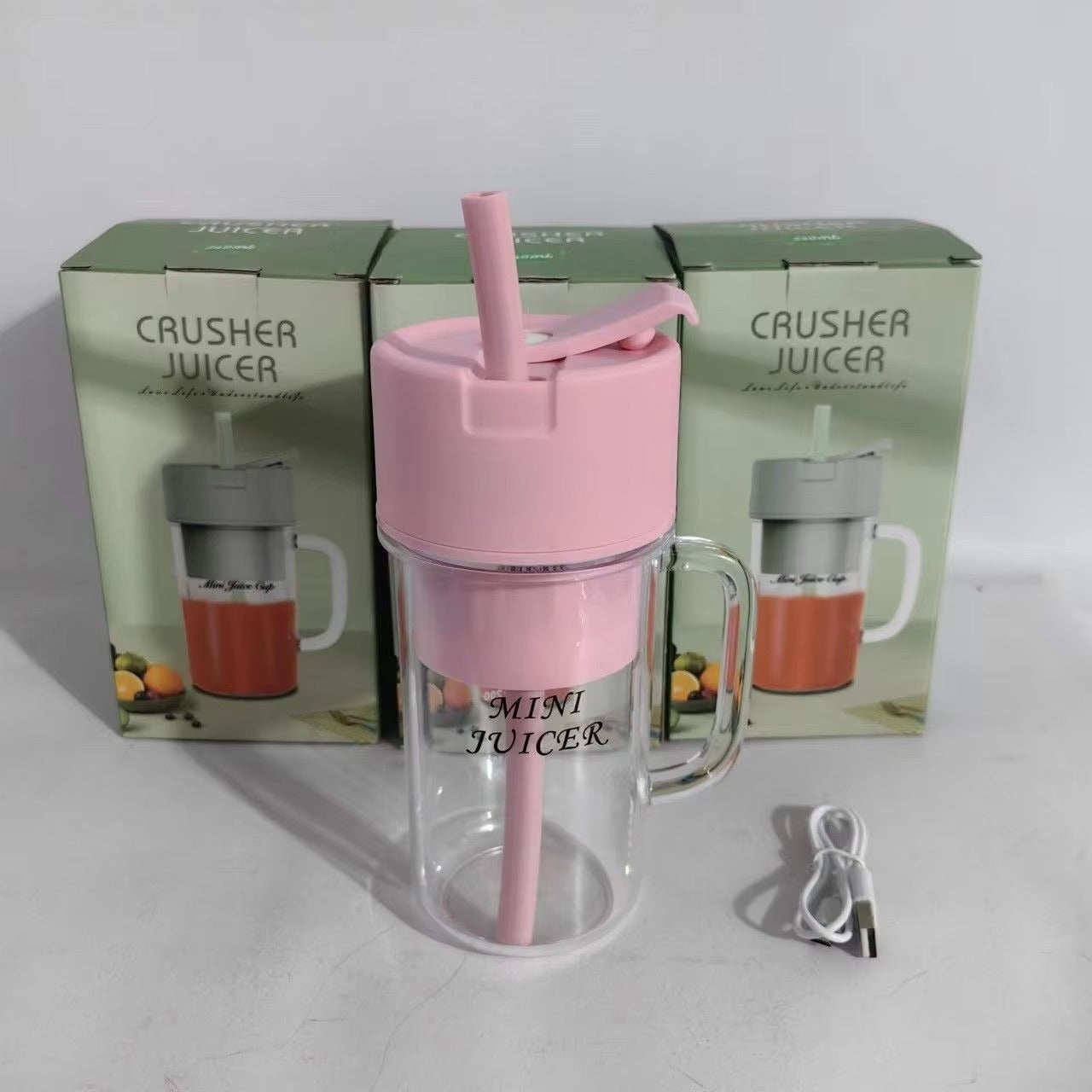 Professional Mini Juicer | USB Rechargeable Portable Blender & Smoothie Maker | Stainless Steel Fruit Extractor with Straw